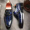 Italian Men Shoes Genuine Crocodile Leather Handmade Moccasin Lace-up Office Shoes Men Goodyear Men's Dress Shoes