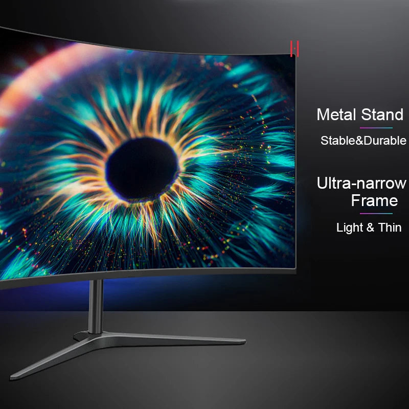 24 Inch Curved 75Hz Monitor Gaming VA FHD 1080P Computer Display 2800R HDMI/VGA DCR Eye Protect VESA 100*100 2ms Response