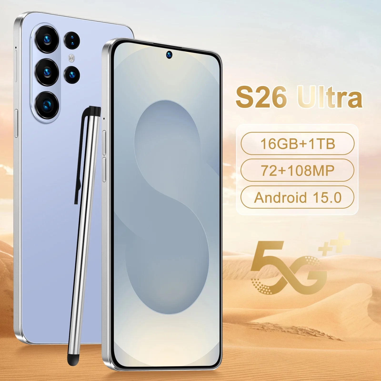 Unlocked 5G Smartphone: 7.3-inch OLED, 16GB RAM, 1TB Storage Blue 16g 1TB Tidesmit
