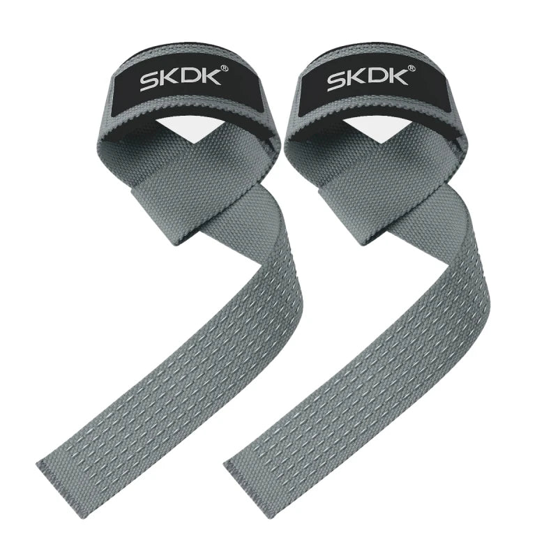 Custom Logo Adjustable Weight Lifting Wrist Straps Bodybuilding Powerlifting Strength Training Deadlifts Hand Lifting Straps Dark Gray 55*3.5cm Tidesmit