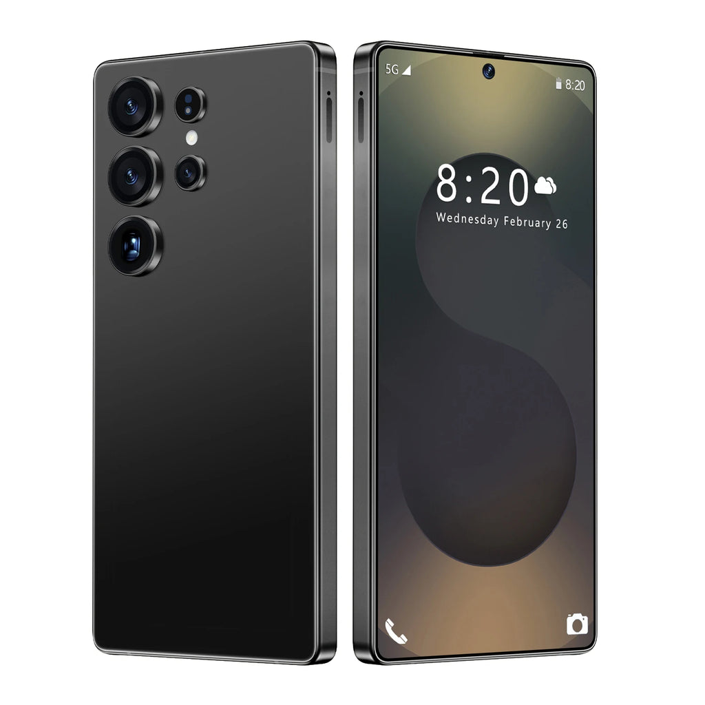 Tidesmit S25 Ultra 5G smartphone with 7.3-inch HD screen, 22GB RAM, 1TB storage, and 108MP camera.