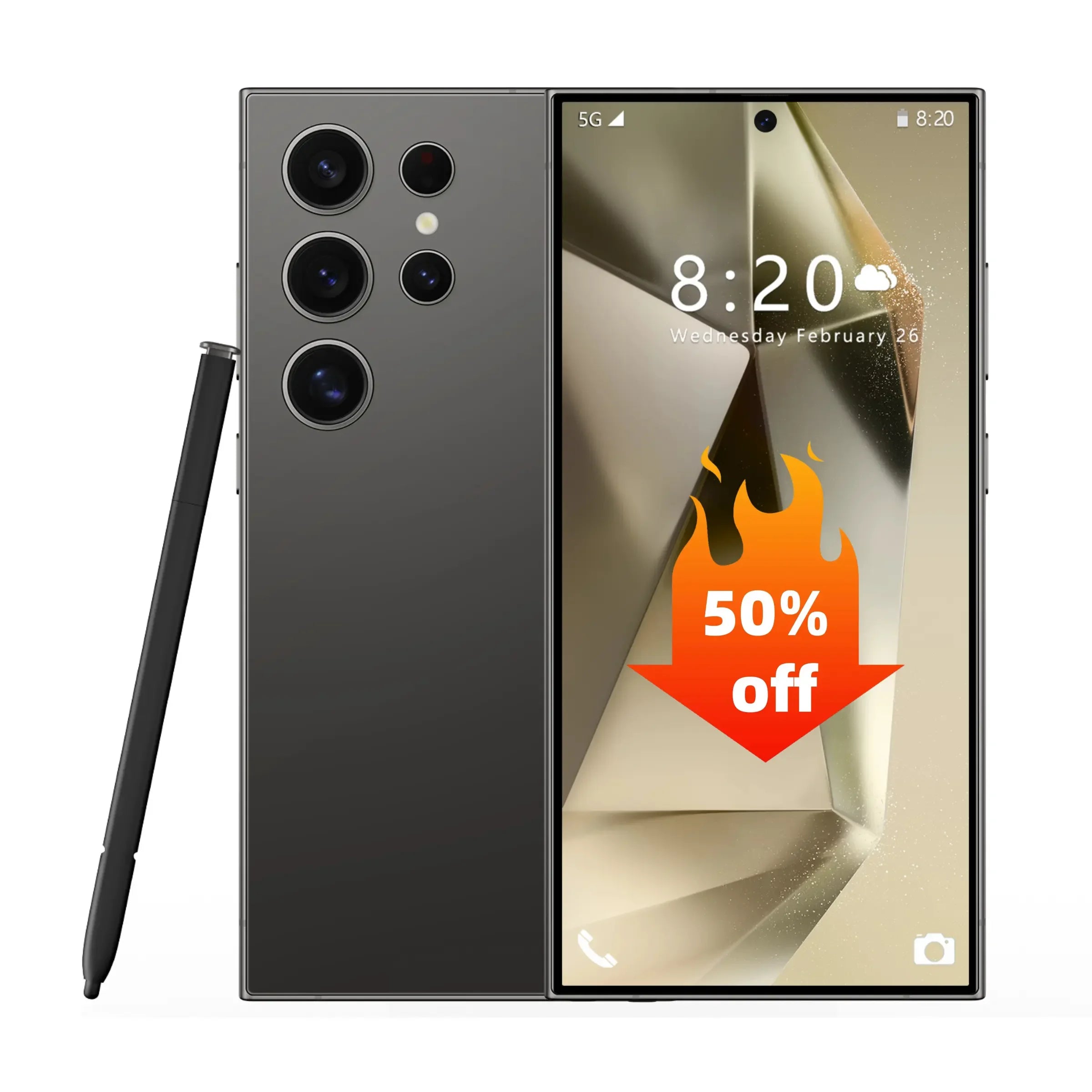 Tidesmit 5G Smartphone, 7.3 Inch AMOLED, 16GB RAM, 1TB Storage, Unlocked Tidesmit