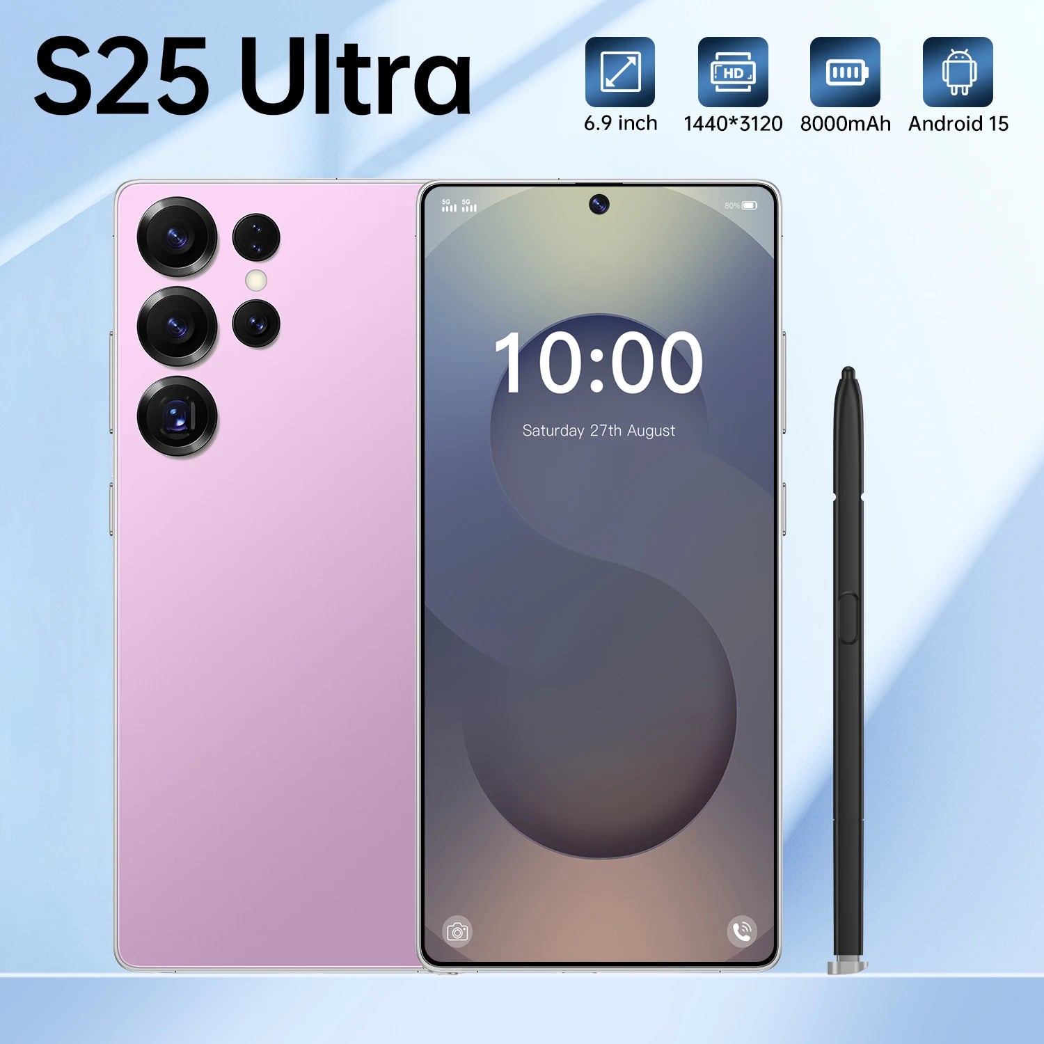 S25 Ultra 5G Smartphone 1TB 16GB RAM 6.9 Inch AMOLED Display Pink 16g 1TB Tidesmit