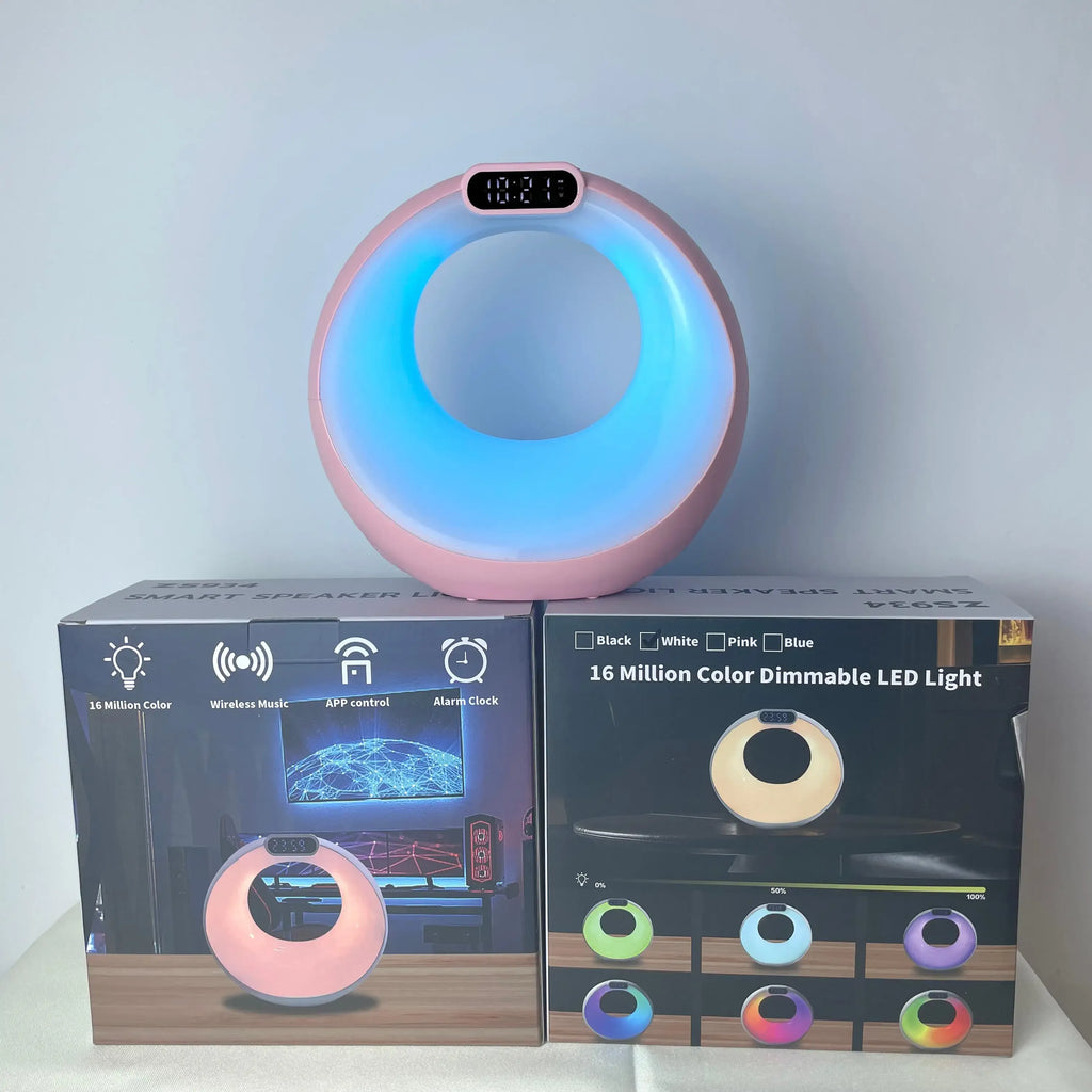Portable Bluetooth Speaker with LED Lights, Alarm Clock & 360 Sound My Store