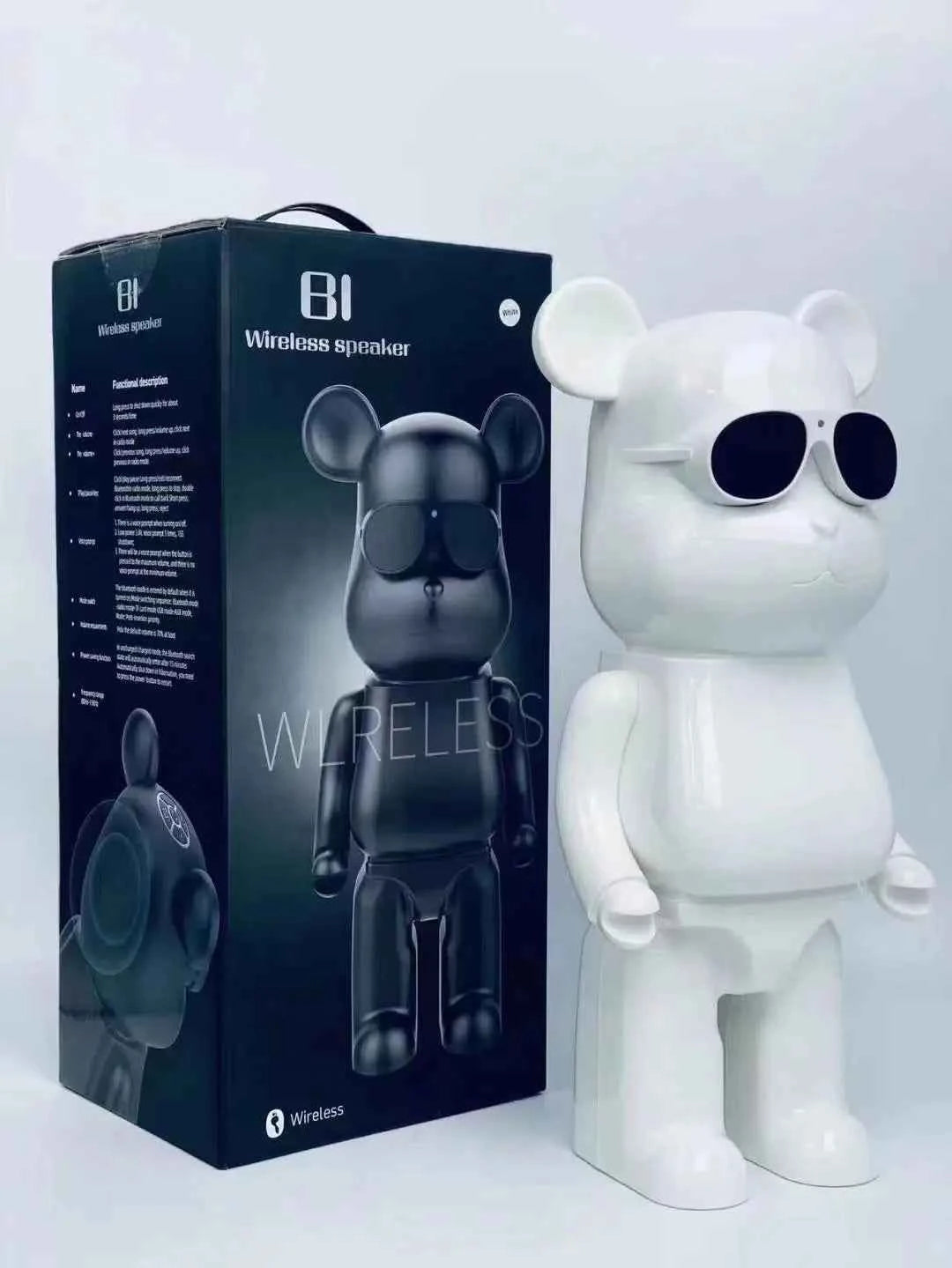 Violent Bear TWS Wireless Portable Column Speakers for Bluetooth FM Stereo Subwoofer Loudspeaker Audio Music Center for Mobile P White My Store