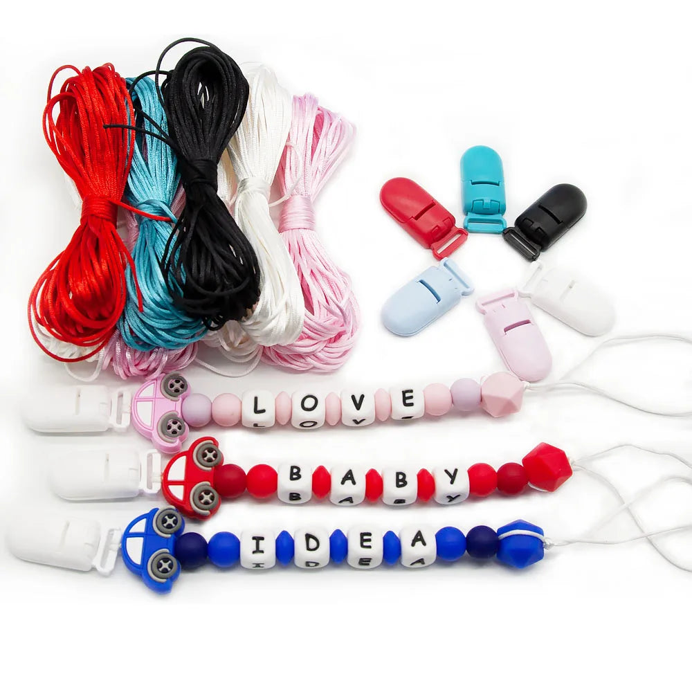 Cute-Idea 10pcs Heart  Silicone Beads Teether Chewable Teething BPA Free Newborn Nursing Baby Pearl Pacifier Clips Food Grade