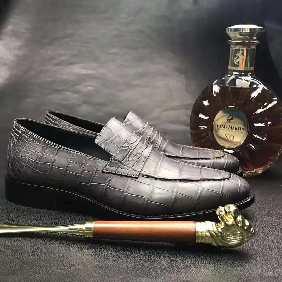 Goodyear Genuine crocodile Leather Loafers Men Luxury Casual Loafer Shoes for Men alligator Skin Custom Dress Shoes Men