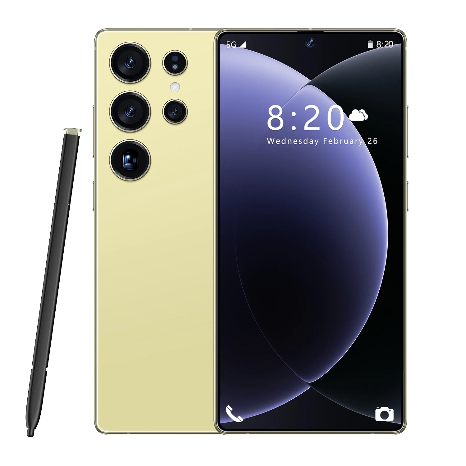 Tidesmit S26 Ultra 5G smartphone with 7.3-inch HD display, 16GB RAM, 1TB storage, and 108MP pro camera.