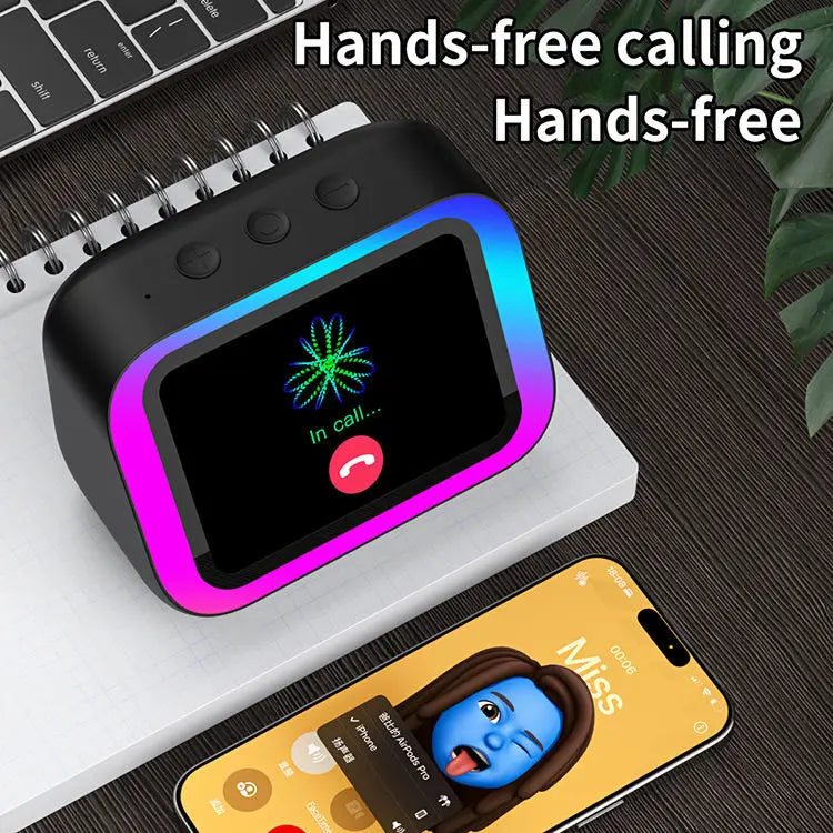 TF26 Pro Smart BT Speaker RGB Intelligent Large-Screen Temperature Display Battery-Powered Table Clock Electronic Album Tidesmit