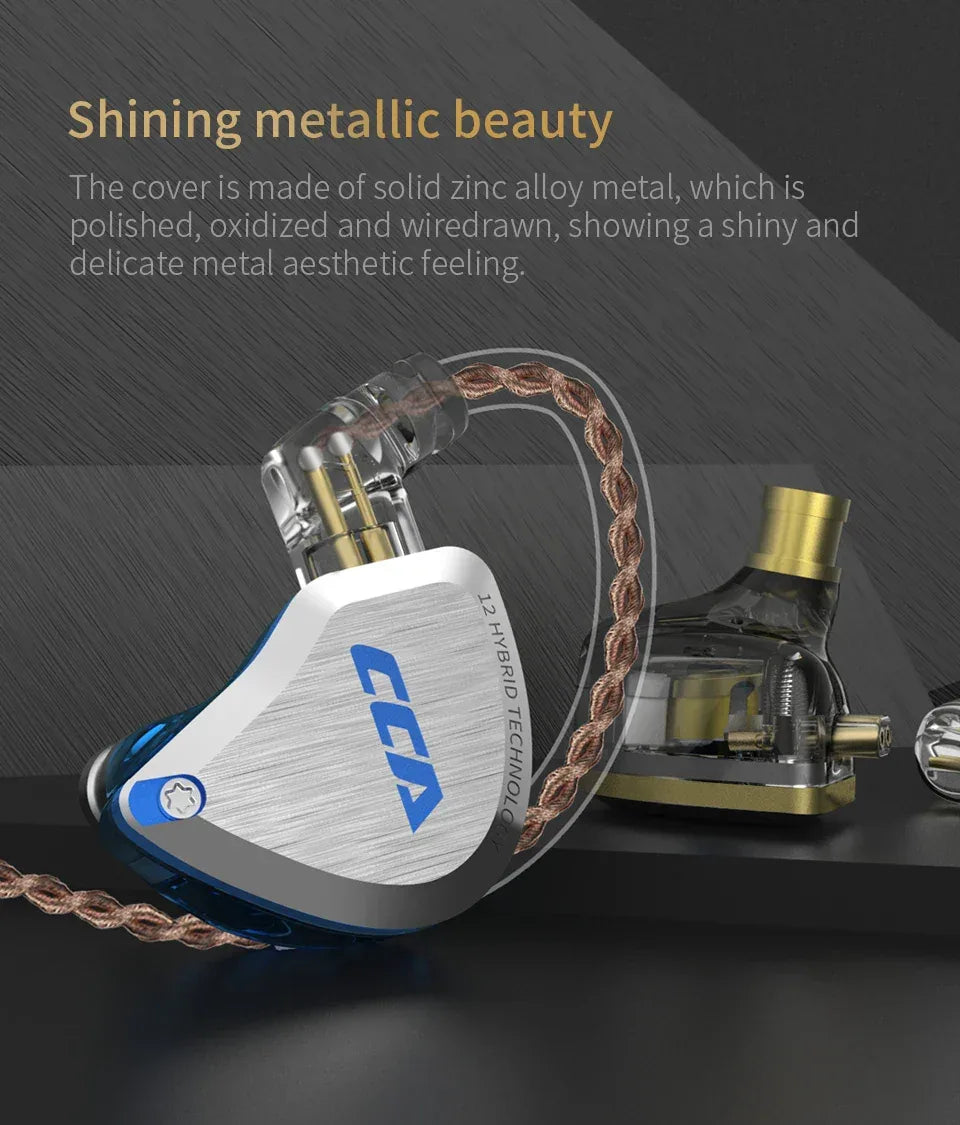 CCA C12 In-Ear Monitor Headphones - 12-Driver Hybrid HiFi by Tidesmit Tidesmit