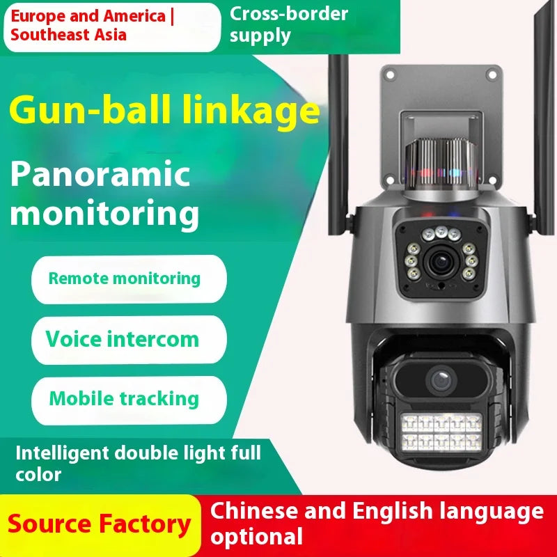 ICSEE P11 8mp 4K wireless wifi camera home security HD network monitor video outdoor dual lens waterproof 6MP 3K ip ptz camera Tidesmit