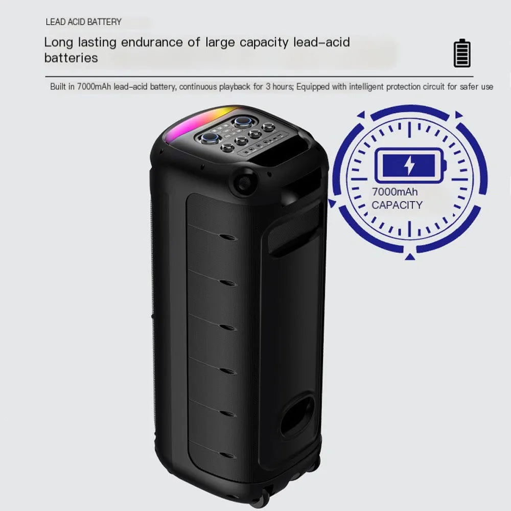 RX-P8Q278 PRO Wholesale Outdoor Portable Wireless LED Speaker Bass100W DJ Karaoke Party Box Blue Tooth Speaker Dual 8-Inch My Store