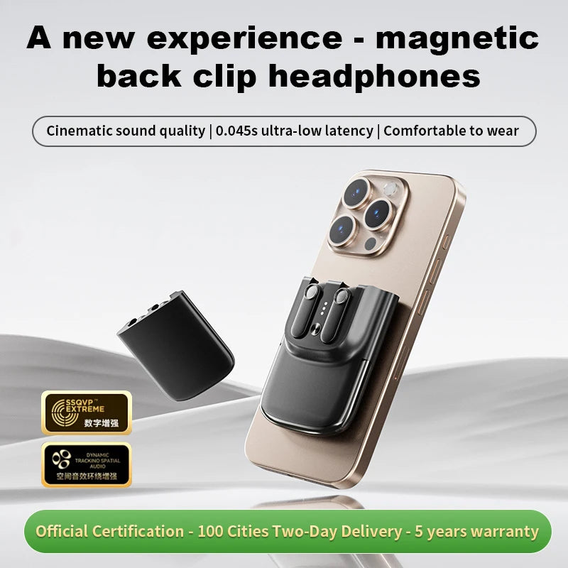 New Wireless Charging Headphone Magnetic Back Clip Earbuds HD Calls Earphones From Linx Factory Tidesmit