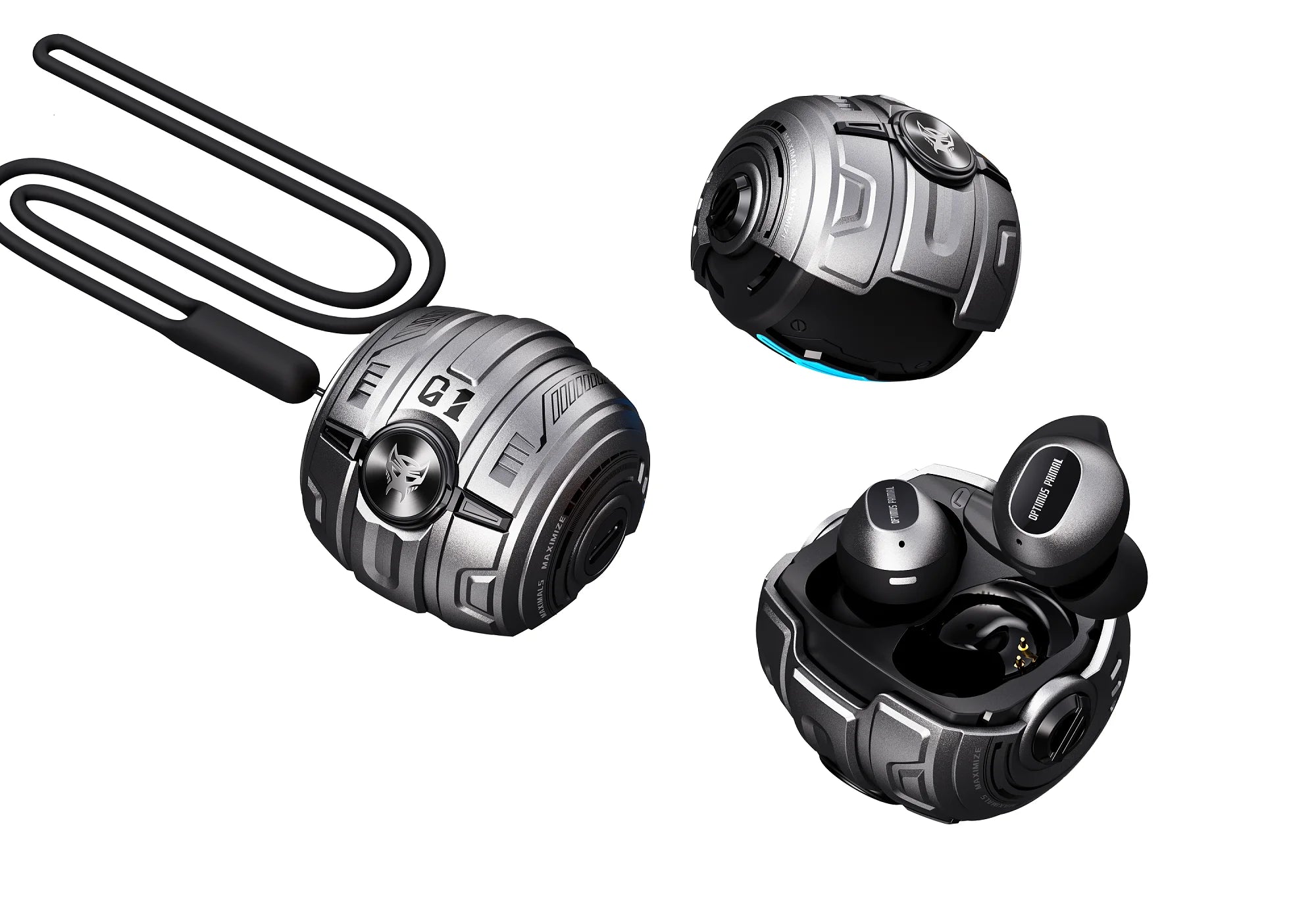 Wireless Transformers Earbuds Bluetooth In-Ear Mecha Wind Metal Ultra Long Life Gaming Earbuds Stereo Tws Earphones Tidesmit