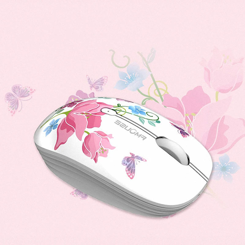 M101 Ergonomics Wireless Mouse 2.4G Cute Optical Cartoon Computer Silent Mice With USB Receiver for Laptop Kid Girl Gift Macbook