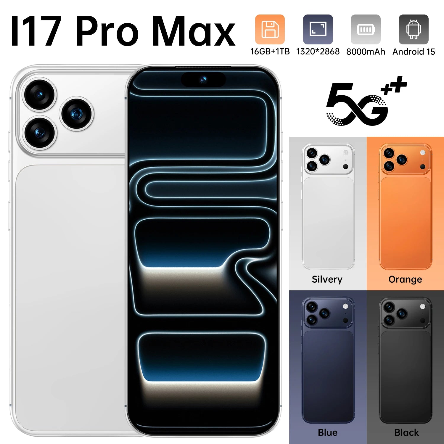 2026 16 Pro Max 5G smartphone with 16GB RAM, 1TB storage, 108MP camera and large screen in multilingual settings