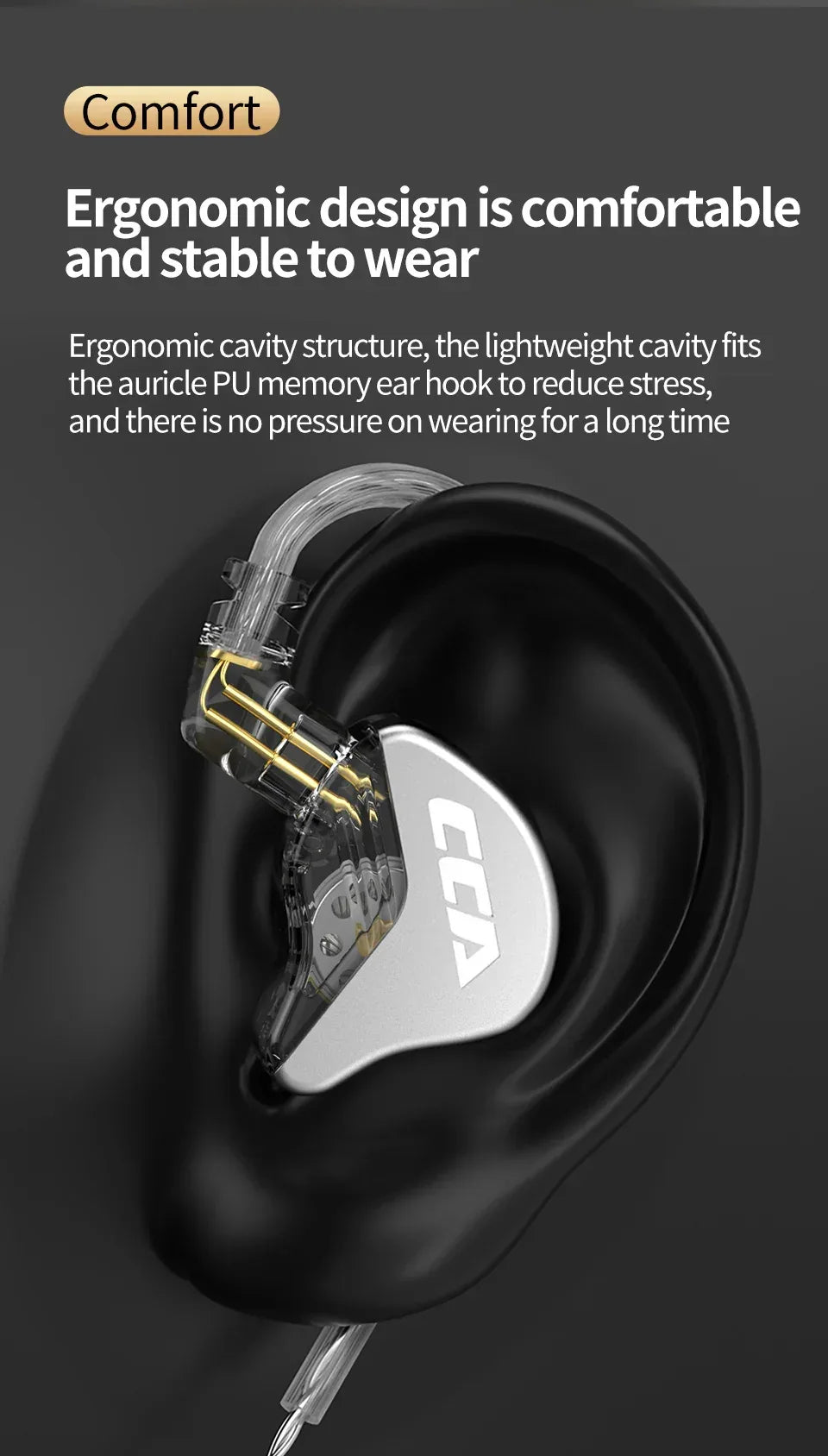 CCA CRA In-Ear Monitors | Dynamic Driver Wired Earbuds | Tidesmit Tidesmit