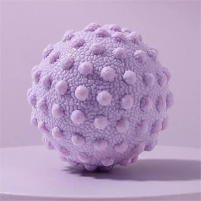 Diameter 45mm Exercise Balls Multi-functional Yoga Ball Soft TPR Relieves Soreness Spiky Yoga Massage Ball Purple Tidesmit