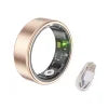 Smart Ring SR06 5ATM Silver Gold Fitness Tracker App Control Heart Rate Blood Oxygen Pressure Sleep Step Distance Monitor for Rose Gold with cable charging SR06 Tidesmit