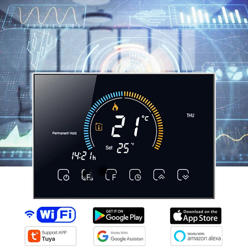 WiFi Smart Thermostat for Home Heating - Colorful Touchscreen Model Tidesmit