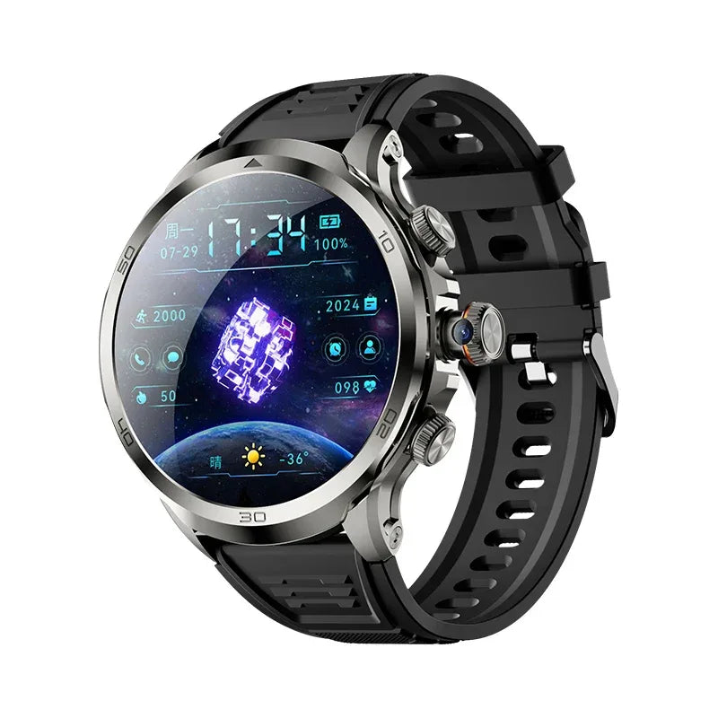 2025 Amoled Smart Watch H19 Sim Card HD Video Call Heart Rate 1.95inch Screen Rotating Camera 1990mA 4G SmartWatch - Tidesmit