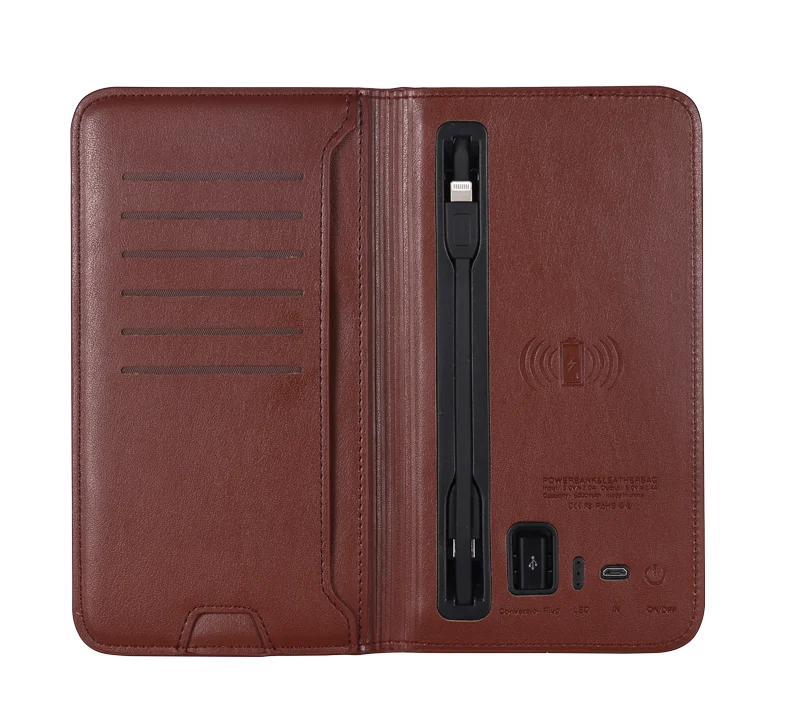 Power bank charger-Business Style Promotional Gift Portable Phone Jack Charger Power Bank Wallet with Card Holder and Personalized Design for Men Tidesmit