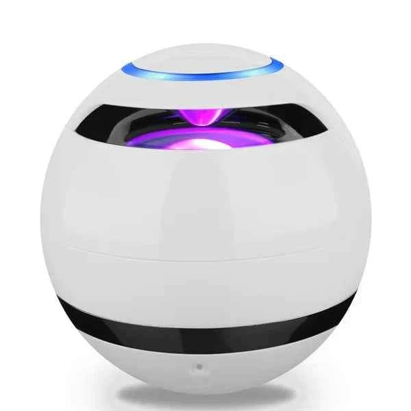 2024 Dropshipping Shopify Hot Factory Price Led A18 Ball LED Mini Bass Portable Wireless BT Speaker with FM Radio TF Mic USB White My Store