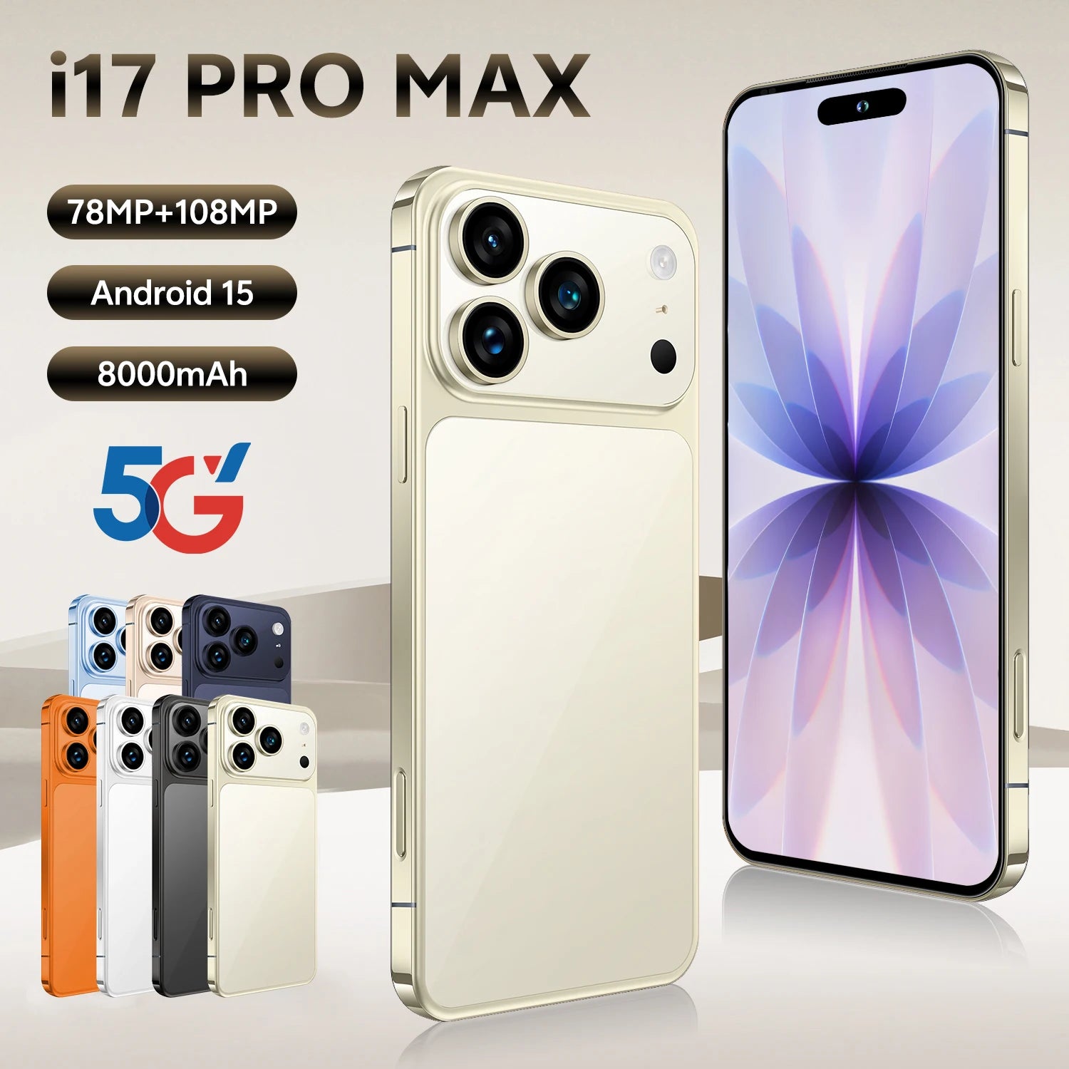 Android 15 Smartphone 16GB 1TB, 108MP Camera, 7.3 Inch AMOLED Display Gray 16g 1TB Tidesmit