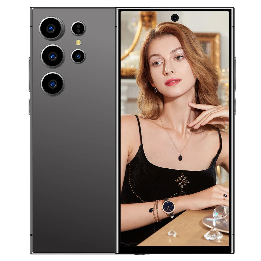 2024 New Design Fold S24 Ultra+ 5G Cell Mobile Phone 16+1TB Huge Memory Android 14 Hot Selling S Fold 24 Smart Phone Black 16g Tidesmit