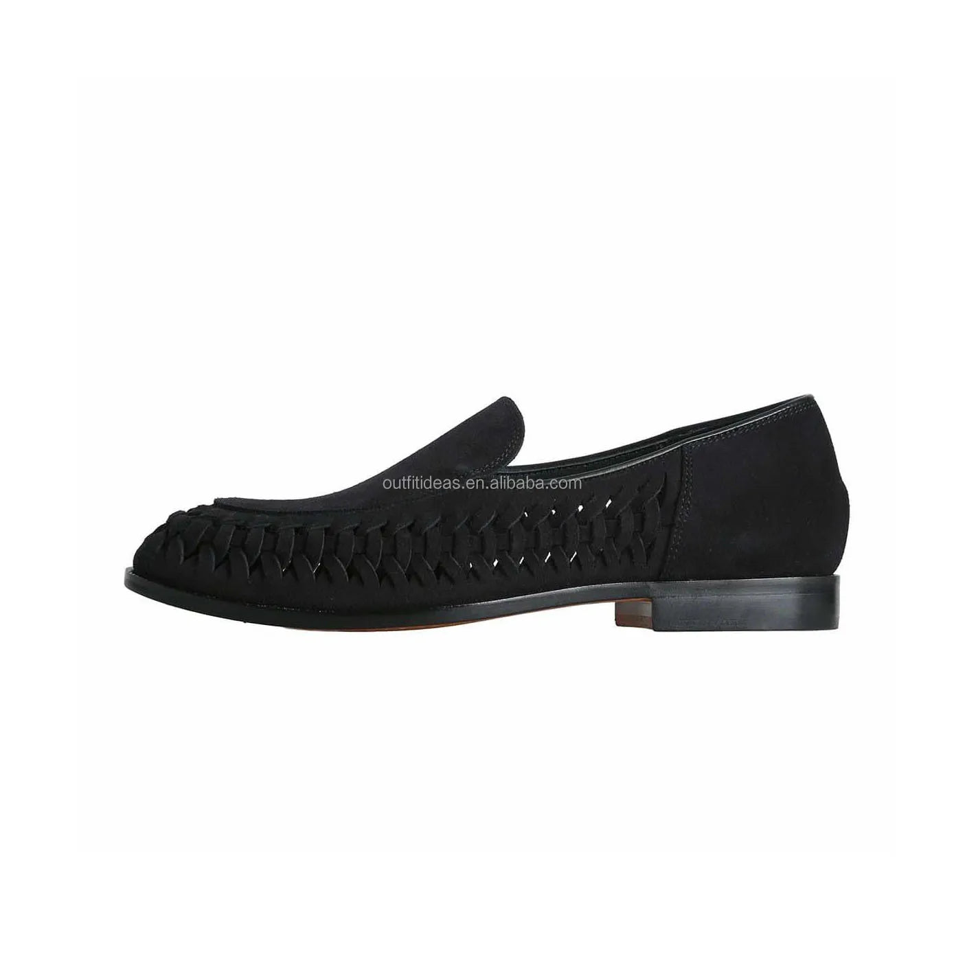Premium Men Cow Suede Leather Loafers Unisex Dress Shoes Blake Stitch Slip-On Leather H S Libido Loafer Tobacco Whip Loafer