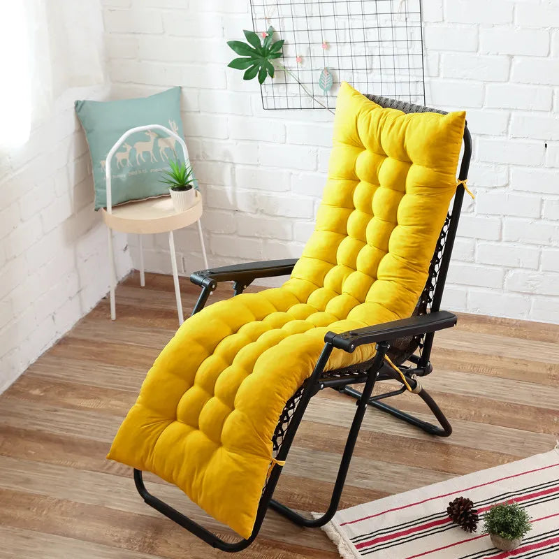 Solid Color Cushion Recliner Chair Cushion Thick Seat Cushion Rattan Chair Sofa Long Cushion Garden Chair Cushion Tatami Mat