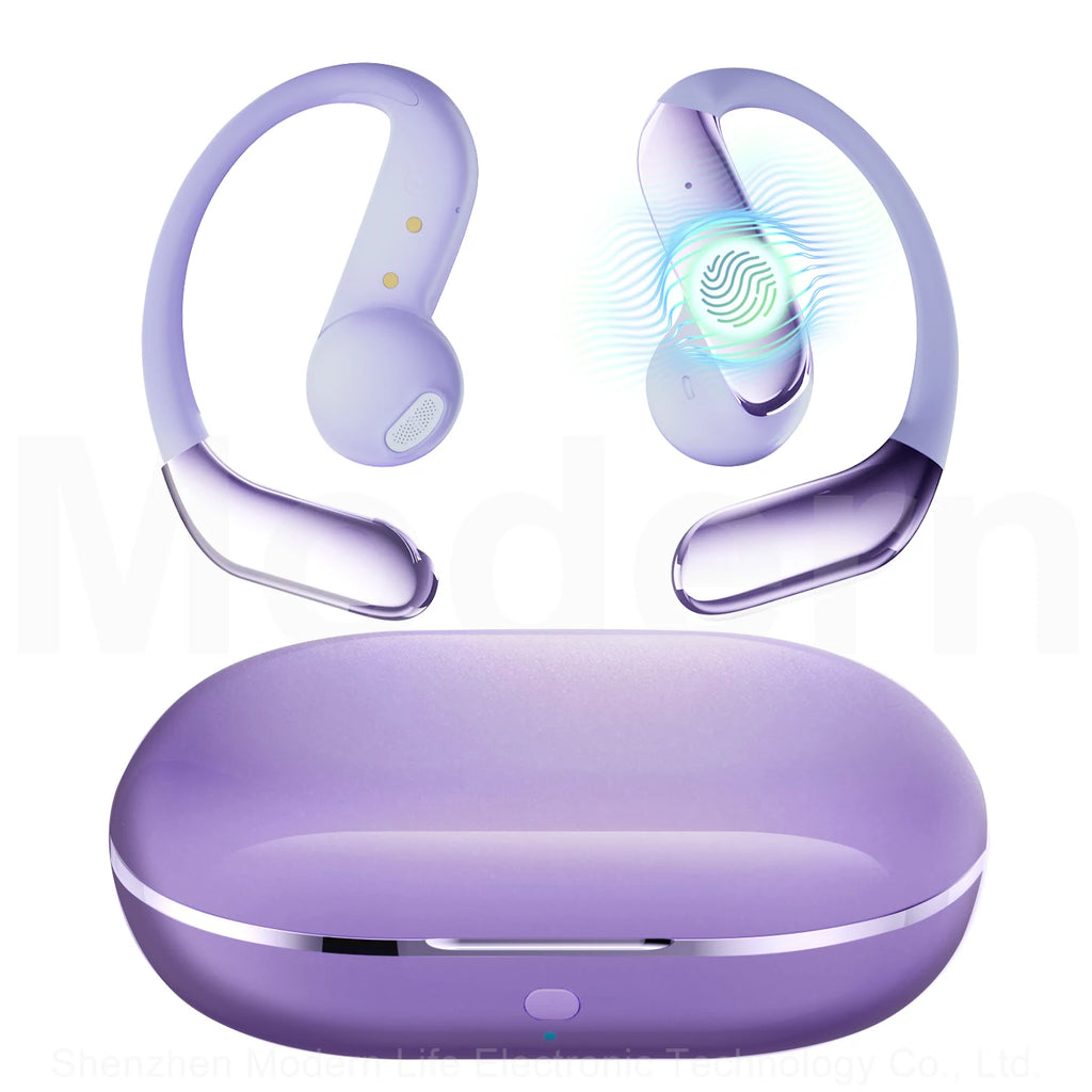 YYK-Q102 Ear Hook Earbuds Sports Earphones with LED Indicator Sleek Metal-painted Charging case and ENC Call Noise Reduction Tidesmit