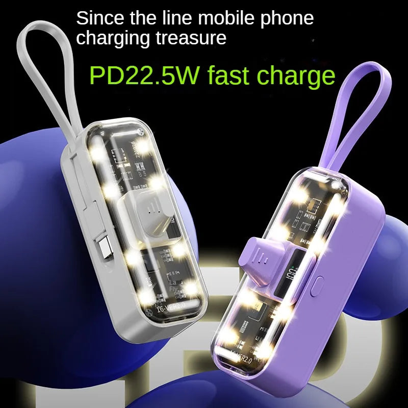 Power bank charger-Mini Capsule Power Bank 3000 5000mah Led Display Battery Pack Charger Compact Powerbank Transparent Design Mini Key Chain Tidesmit