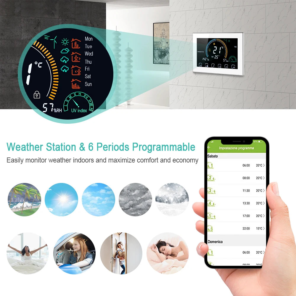 Smart Wi-Fi Thermostat with Color Screen - BHT8000 Series Tidesmit