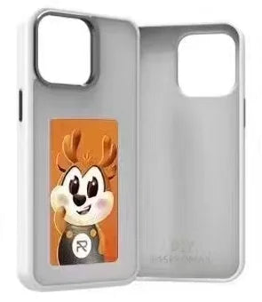 2024 New Designer Nfc Smart E Ink Screen Display Mobile Phone Case Cover for Iphone 15 Pro Max Diy Cases 14/13 White Corrugated Box Tidesmit