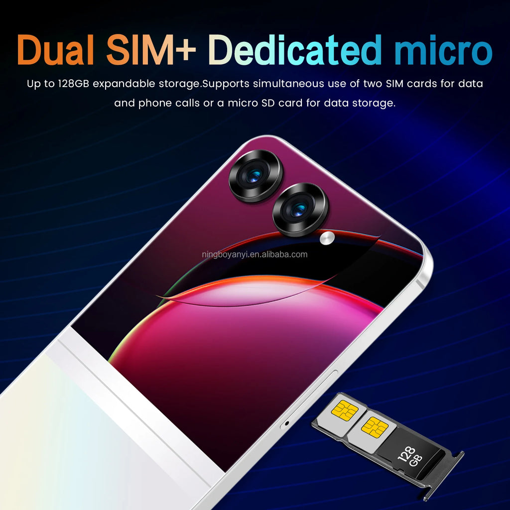 Tidesmit S25 Android 13 smartphone featuring a 7.3 inch 4K display and dual SIM capability in 2024 hot style design