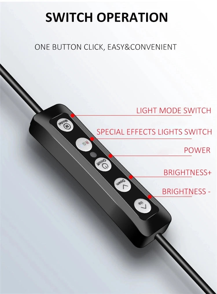 3000K-6000K 13 Inch RGB Ring Light Photography Lighting 15 Colors 33cm Color Fill Light with Mobile Phone Clip Tidesmit