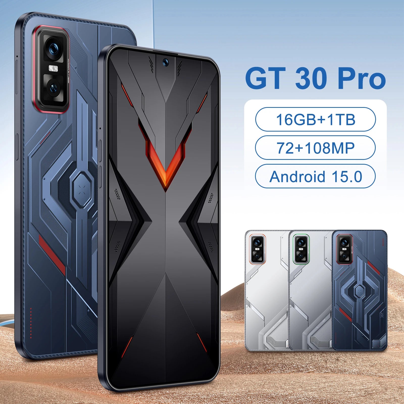 Tidesmit 5G Smartphone, 7.3 Inch AMOLED, 16GB RAM, 1TB Storage - Silver Tidesmit