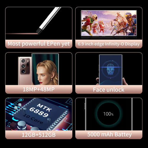 2023 Note 20 Ultra New 7.3inch Smartphone 4g 5g Unlocked Android Mobile Original Cellphone Cell Smart Phone Tidesmit