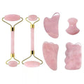 Rose Quartz Face Roller and Gua Sha Set - Premium Facial Massage Tool Massage Roller Type 13 Tidesmit