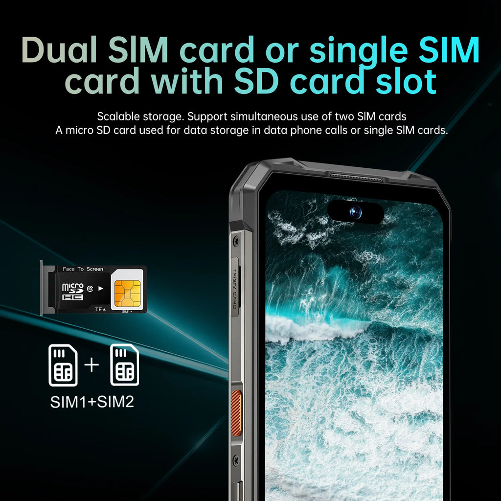 Tidesmit X27 Ultra 7.3 inch 5G smartphone with 12GB RAM, 1TB storage, NFC, and waterproof design.