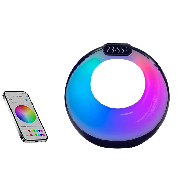 New Style Portable Wireless Gaming Speaker with Mixed Colorful LED Alarm Clock Lights Multifunction Outdoor Party Smart Speaker Black My Store