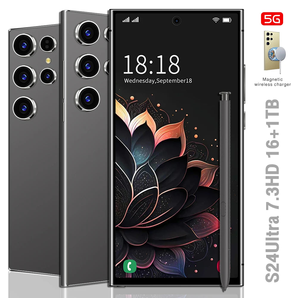 Hot Selling S24 ULTRA Original 16GB+1TB 50MP+108MP Multi Function Full Screen Mobile Phones 5g Mobile Smart Phone Tidesmit