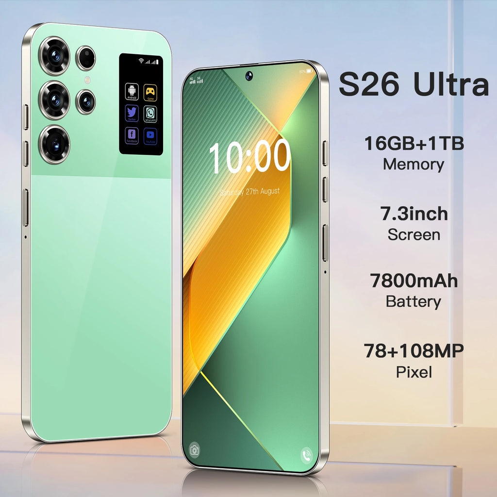 Android 5G Smartphone 7.3-inch Display 1TB Storage 16GB RAM Green Tidesmit