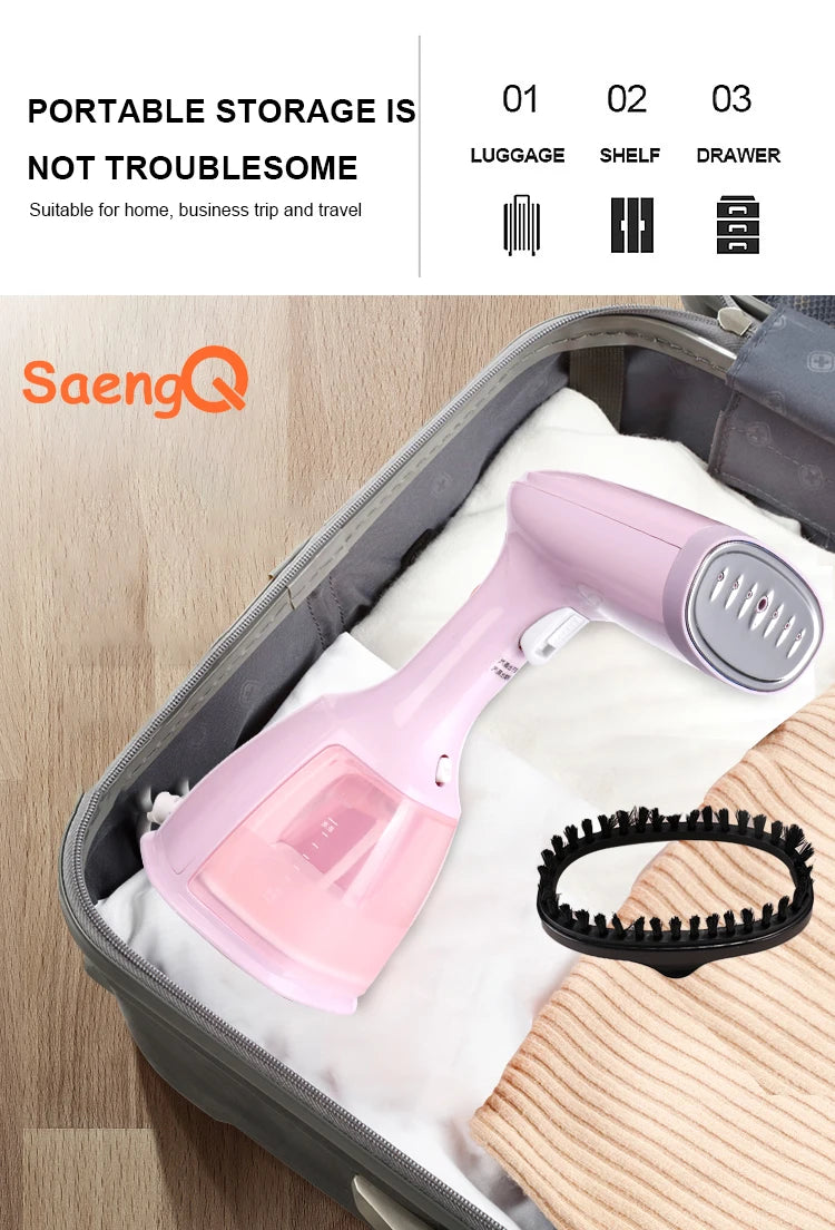 Tidesmit 1500W handheld garment steamer with 350ml tank for vertical travel ironing of clothes