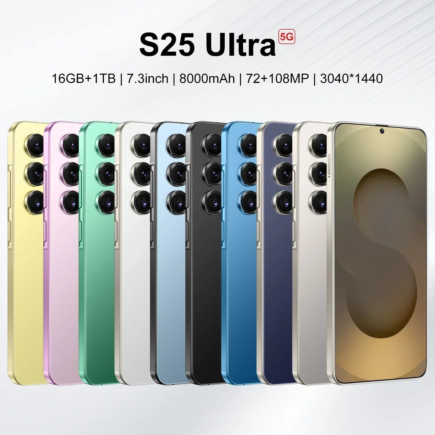 Smart Phone 2025 Cellphone S25 Ultra 7inch Unlocked Dual Card 5G Phones Android 14.0 Mobile Phones Tidesmit