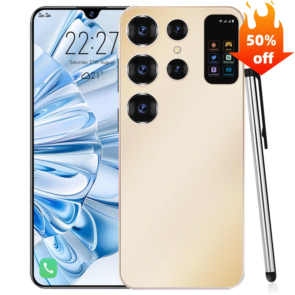 Android S25 Ultra 5G Smartphone 1TB 16GB RAM Gold | Tidesmit Tidesmit