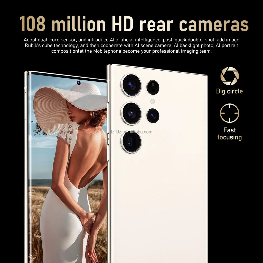 Samsun S24 ultra S Pen Android Cheap Phones 6 128G Smart Phone 7.3 Inch Phone Fast Charging Unlock 5G WIFI Tidesmit