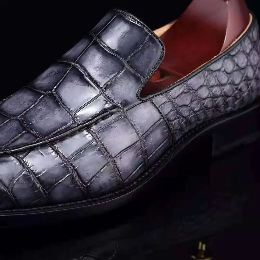 Goodyear Alligator Loafer Shoes New Fashion Party Casual Shoes for Men Top Quality Genuine Crocodile Leather Wedding Men's Shoes