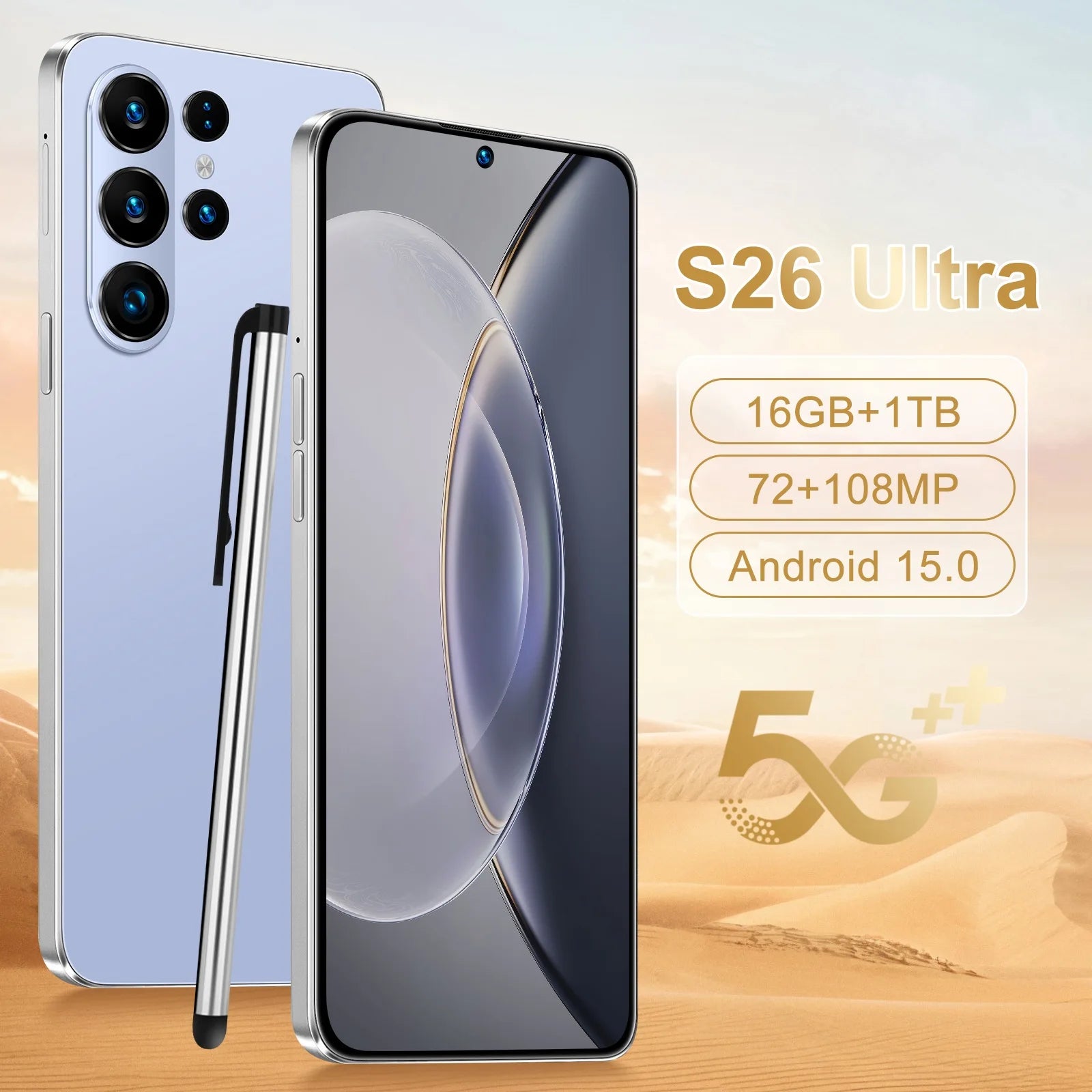 Tidesmit 5G Smartphone 1TB 16GB RAM 108MP Camera - Gray Tidesmit